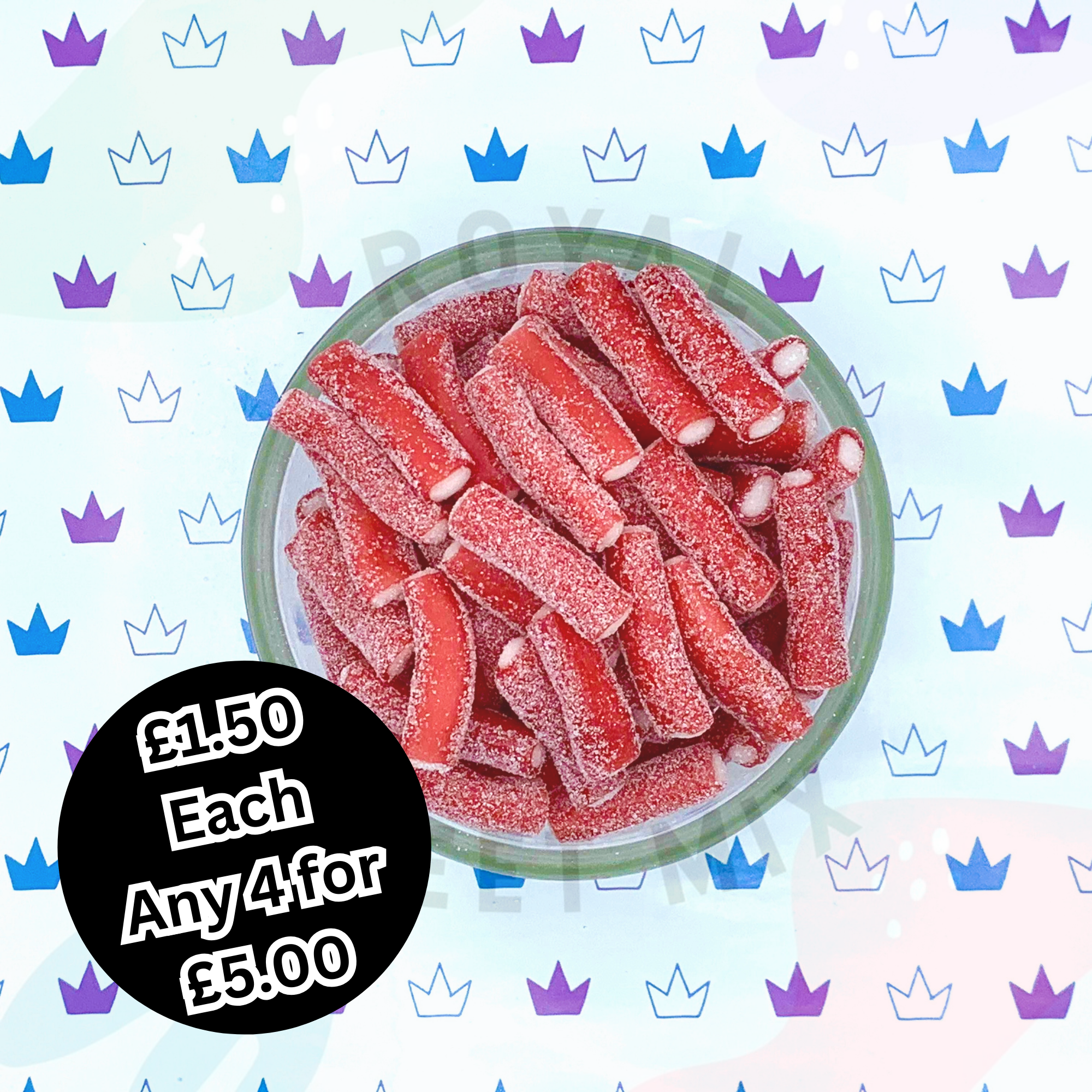 Fizzy Strawberry Pencil Bites - 100g