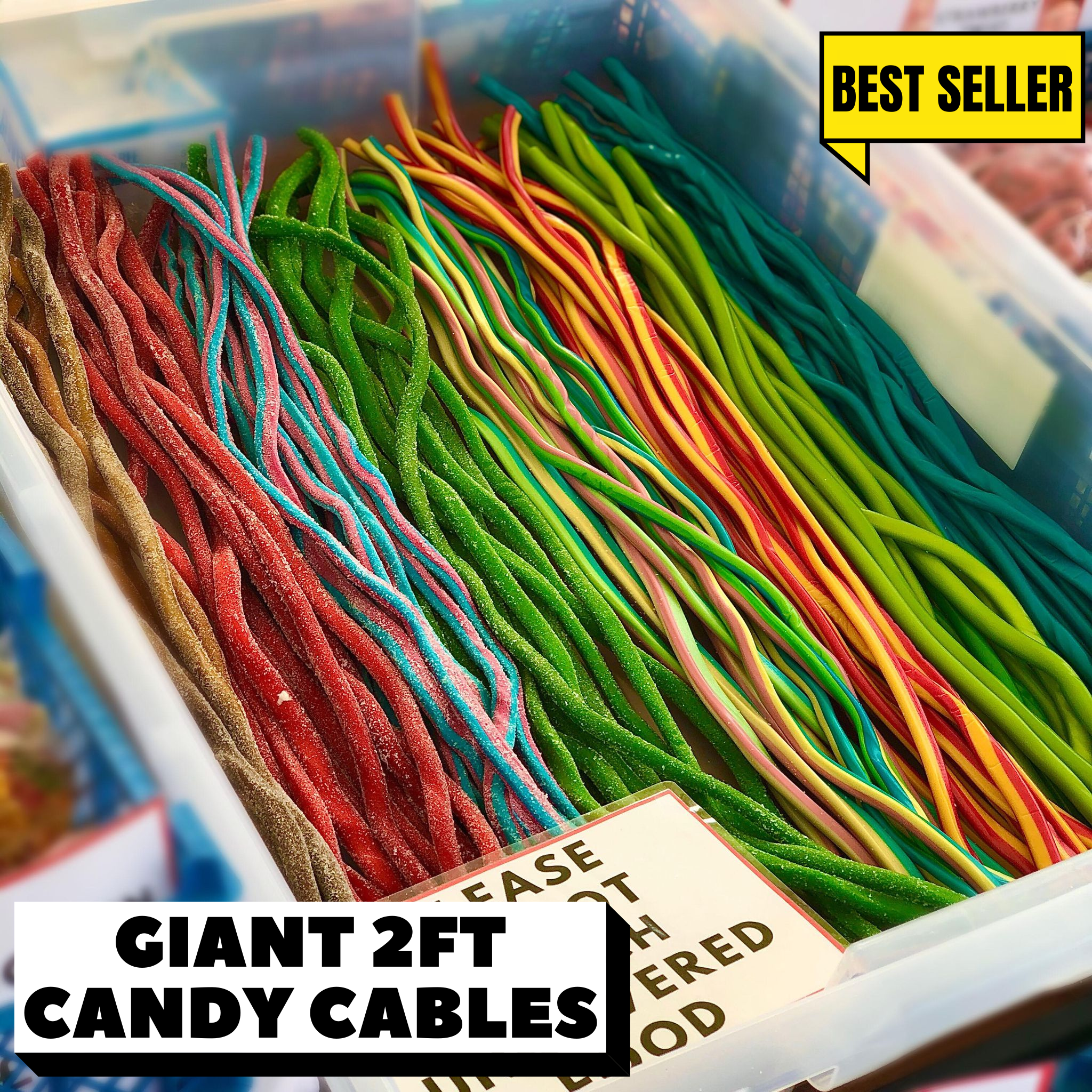 10 Giant Candy Cables – 2ft long each, 20ft total, fruity candy snacks